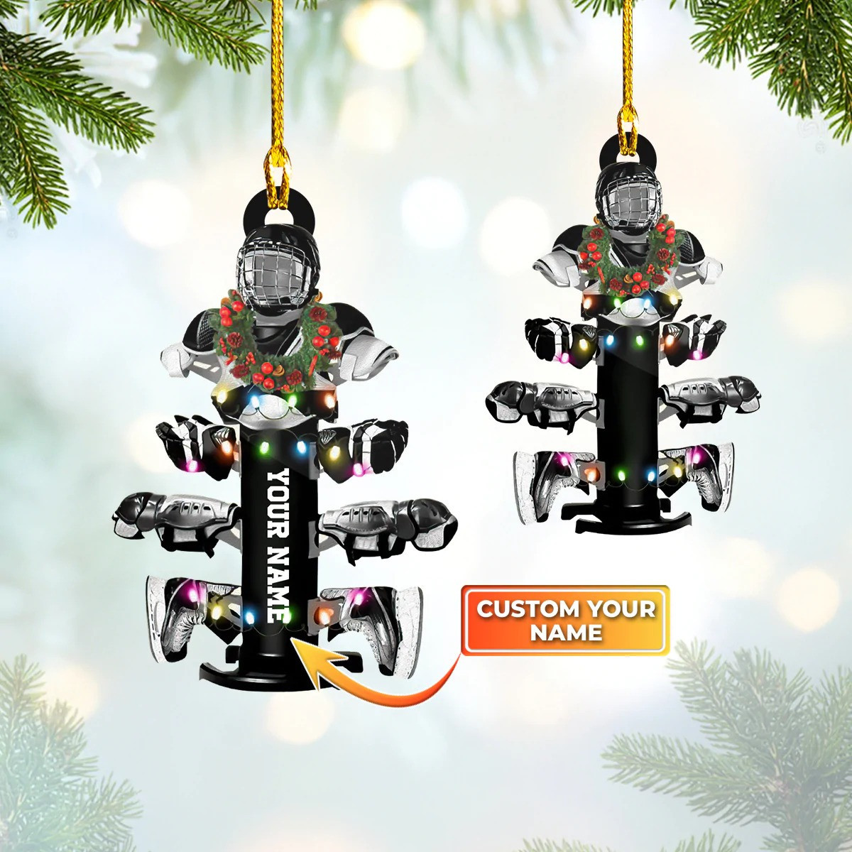 Custom Hockey Christmas Ornament Personalized Hockey Ornaments 2024