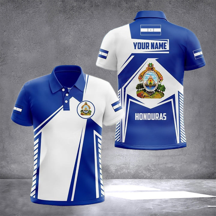 Custom Honduras Coat Of Arms Polo Shirt Honduran Clothing Gifts For Honduran