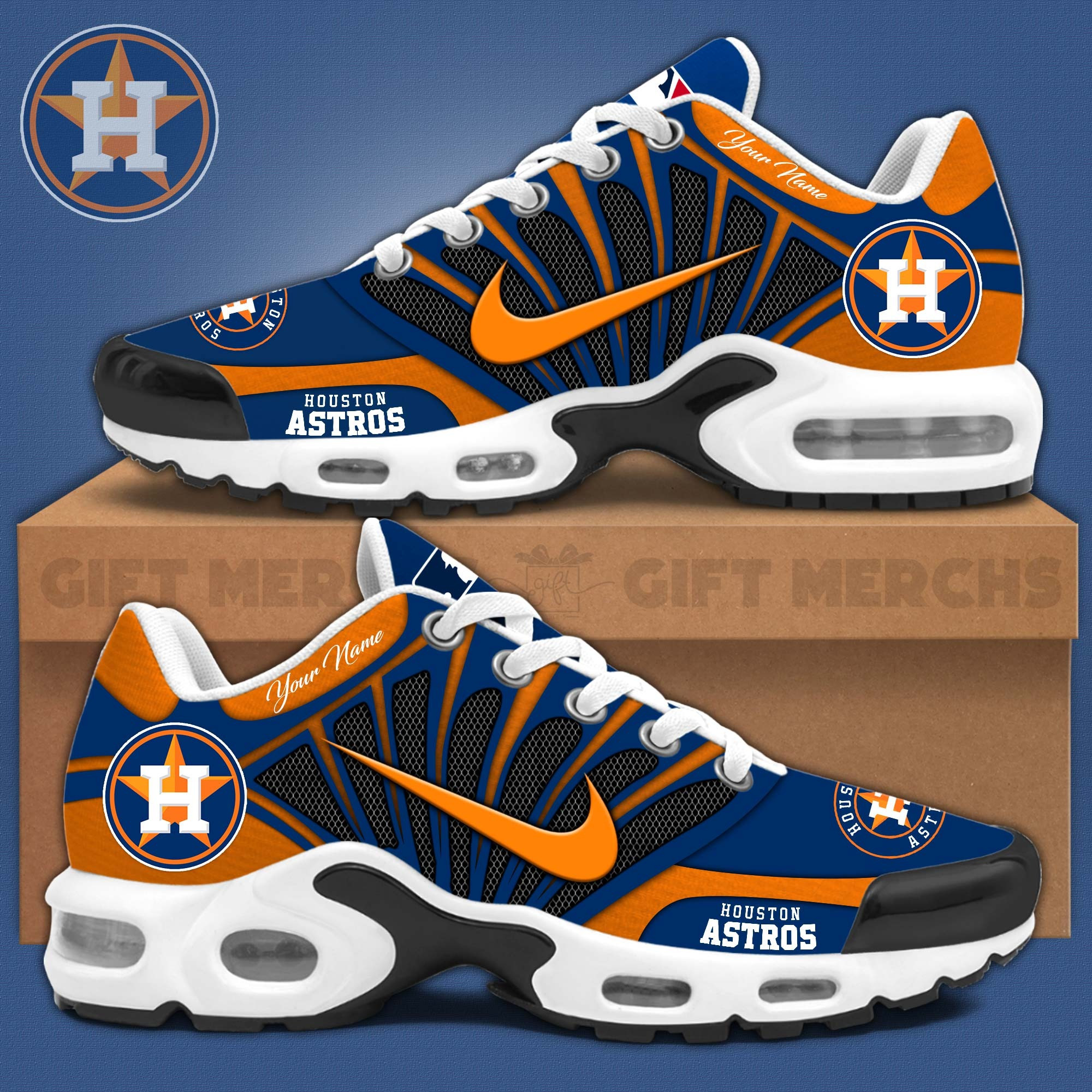 Custom Houston Astros Air Max Plus Sneakers Merchandise Sport Shoes Gifts For Astros Fans