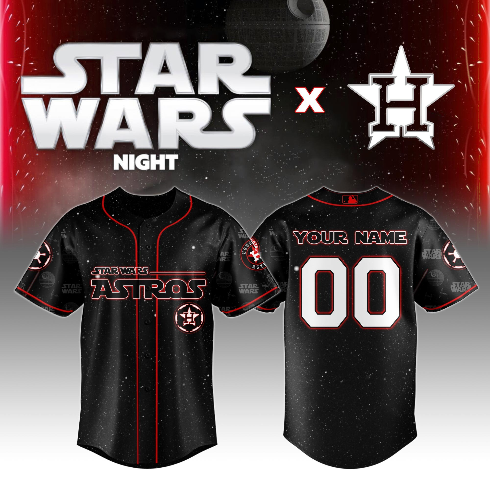 Custom Houston Astros MLB Star Wars Night Jersey Cool Gifts For Baseball Lovers