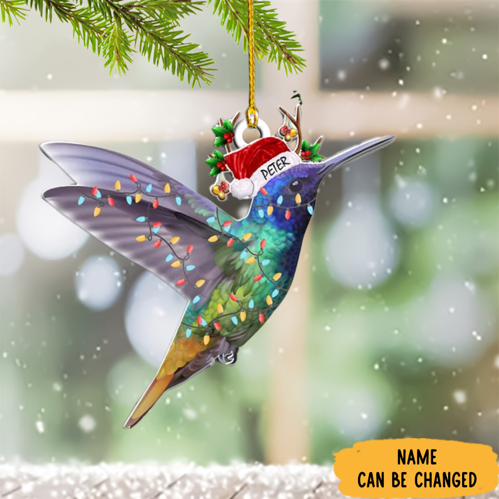 Custom Hummingbird Christmas Ornament 2024 Xmas Tree Ornament Gifts For Hummingbird Lovers