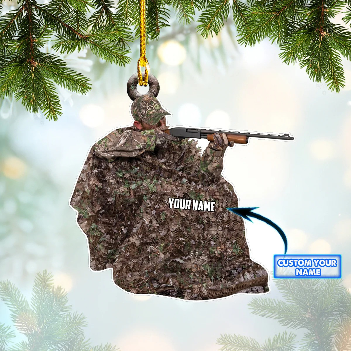 Custom Hunting Christmas Ornament Personalized Hunting Ornament 2024