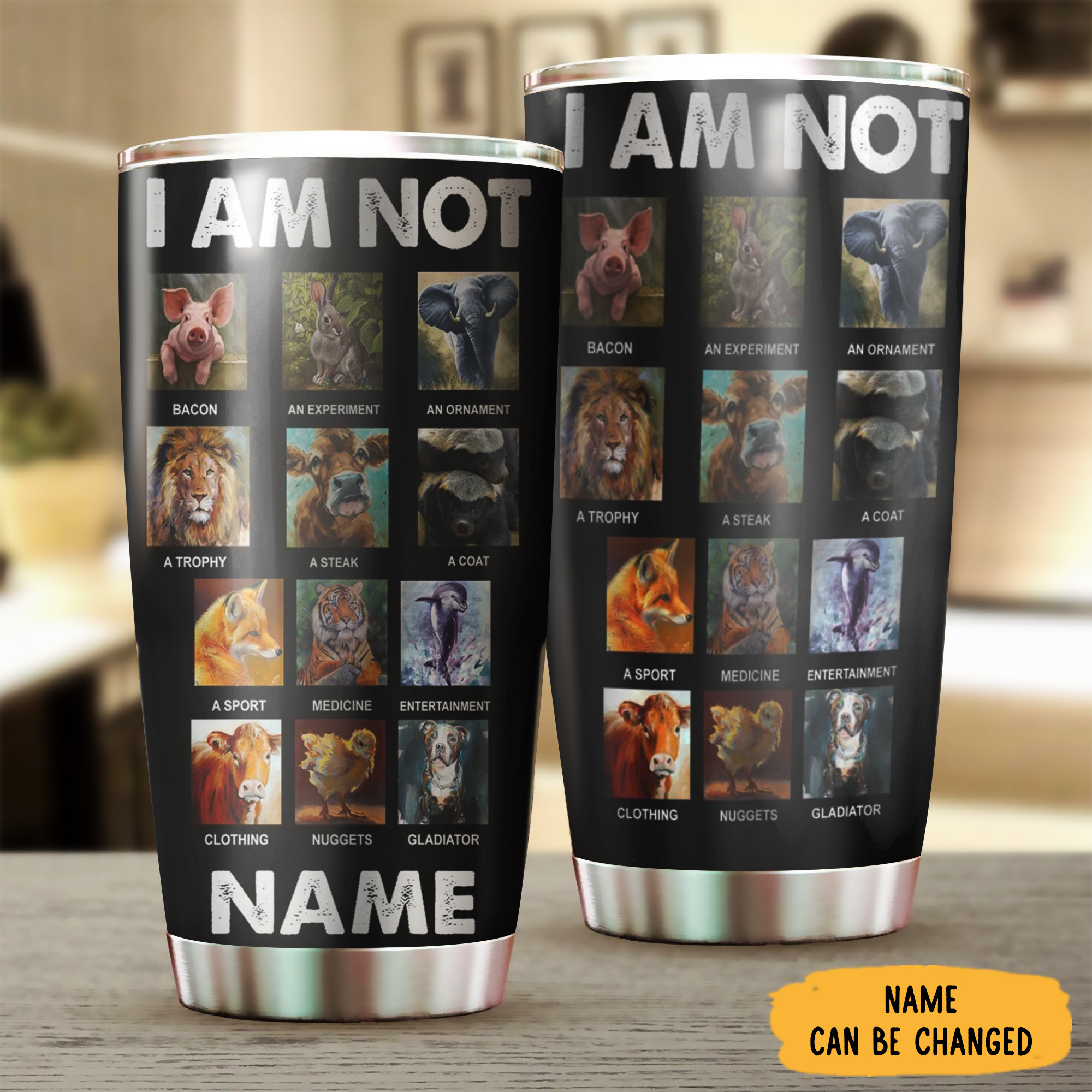 Custom I Am Not Bacon An Experiment An Ornament Tumbler Everything Vegan Tumbler Cups