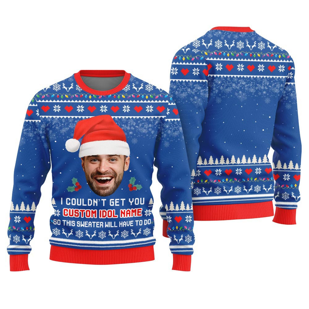 Custom Idol Name And Face Ugly Christmas Sweater Unique Christmas Gifts For Adults