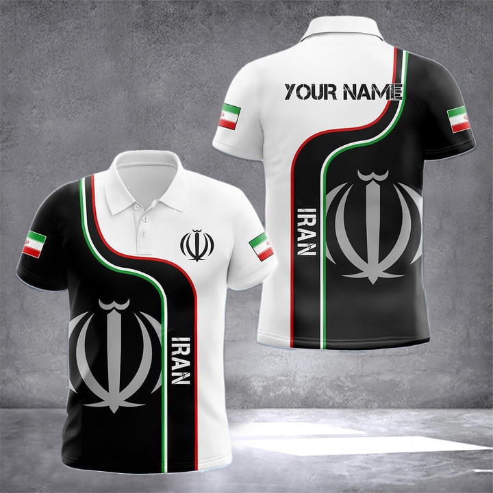 Custom Iran Coat Of Arms Polo Shirt Iranian Mens Clothing Gifts For Iranians