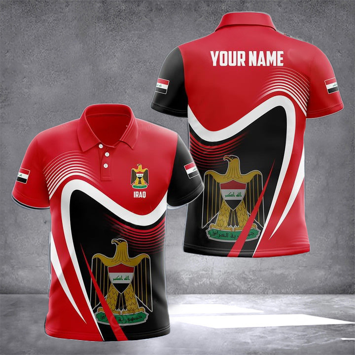 Custom Iraq Coat Of Arms Polo Shirt Iraq Men Clothing Gifts For Iraqis