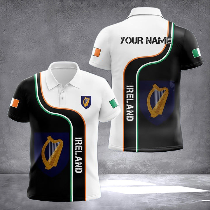 Custom Ireland Coat Of Arms Polo Shirt Irish Outfit Men Gifts For Men Ireland