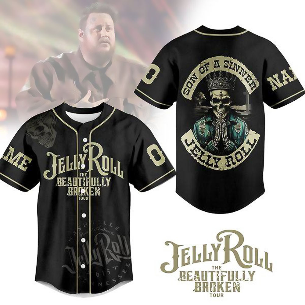 Custom Jelly Roll The Beautifully Broken Tour Jersey Presents For Music Lovers