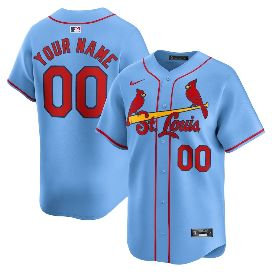 Custom Jersey Men's Cardinals Light Blue Alternate - LouisCardinals Baseball Coach Gift Ideas