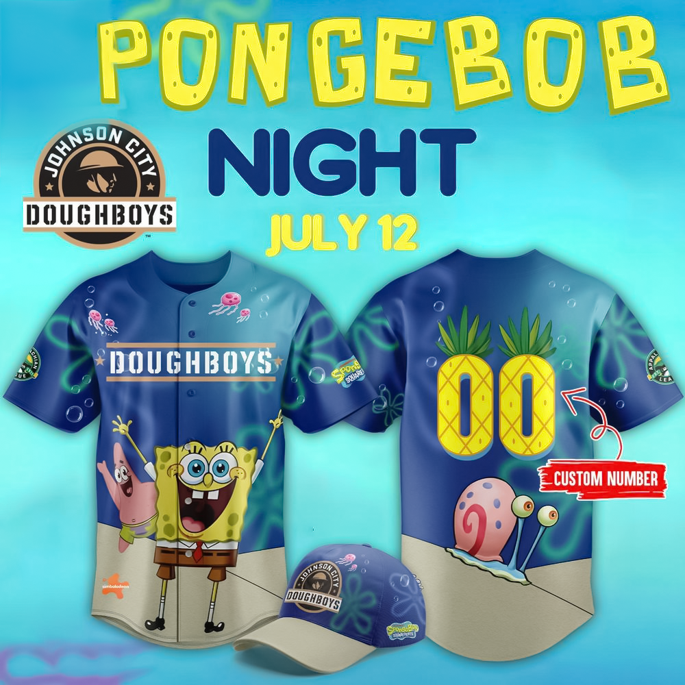 Custom Johnson City Doughboys SpongeBob Night Limited Edition Baseball Jersey Cool Baseball Gifts