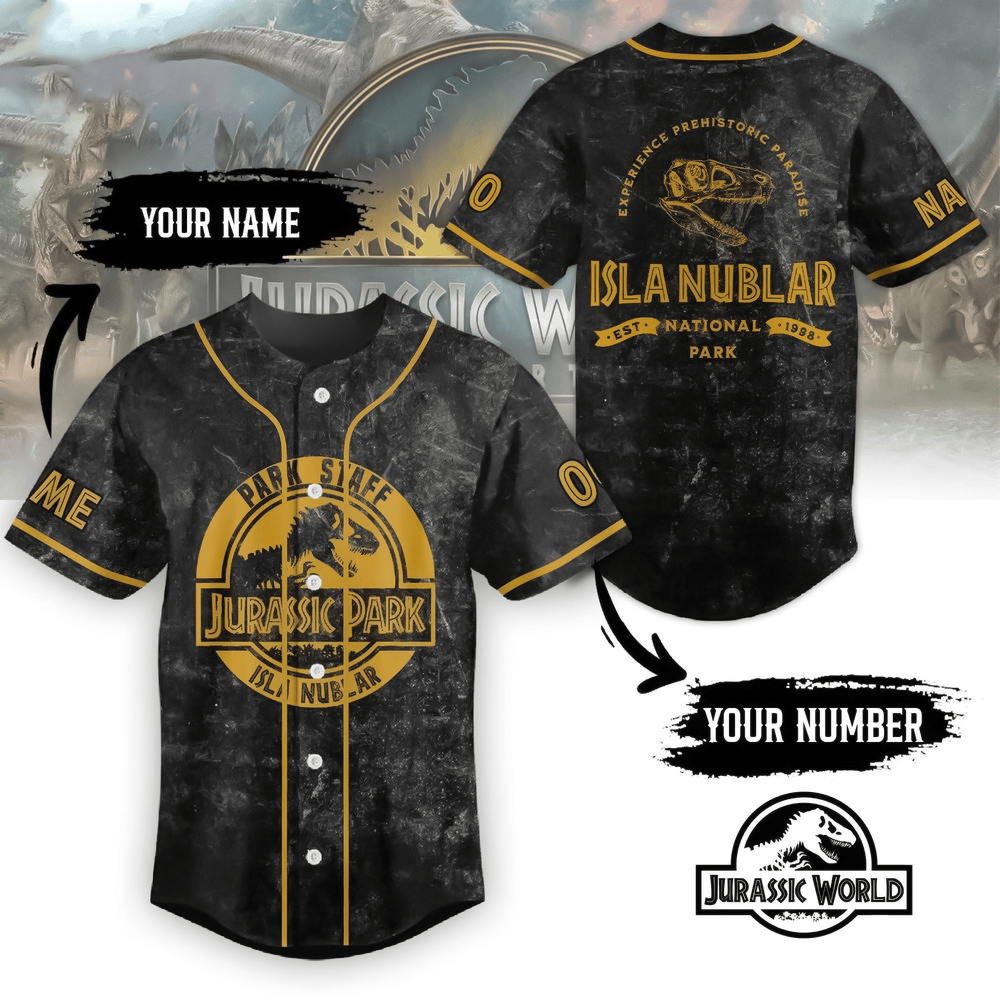 Custom Jurassic Park Isla Nublar Limited Edition Baseball Jersey Gifts For Dad