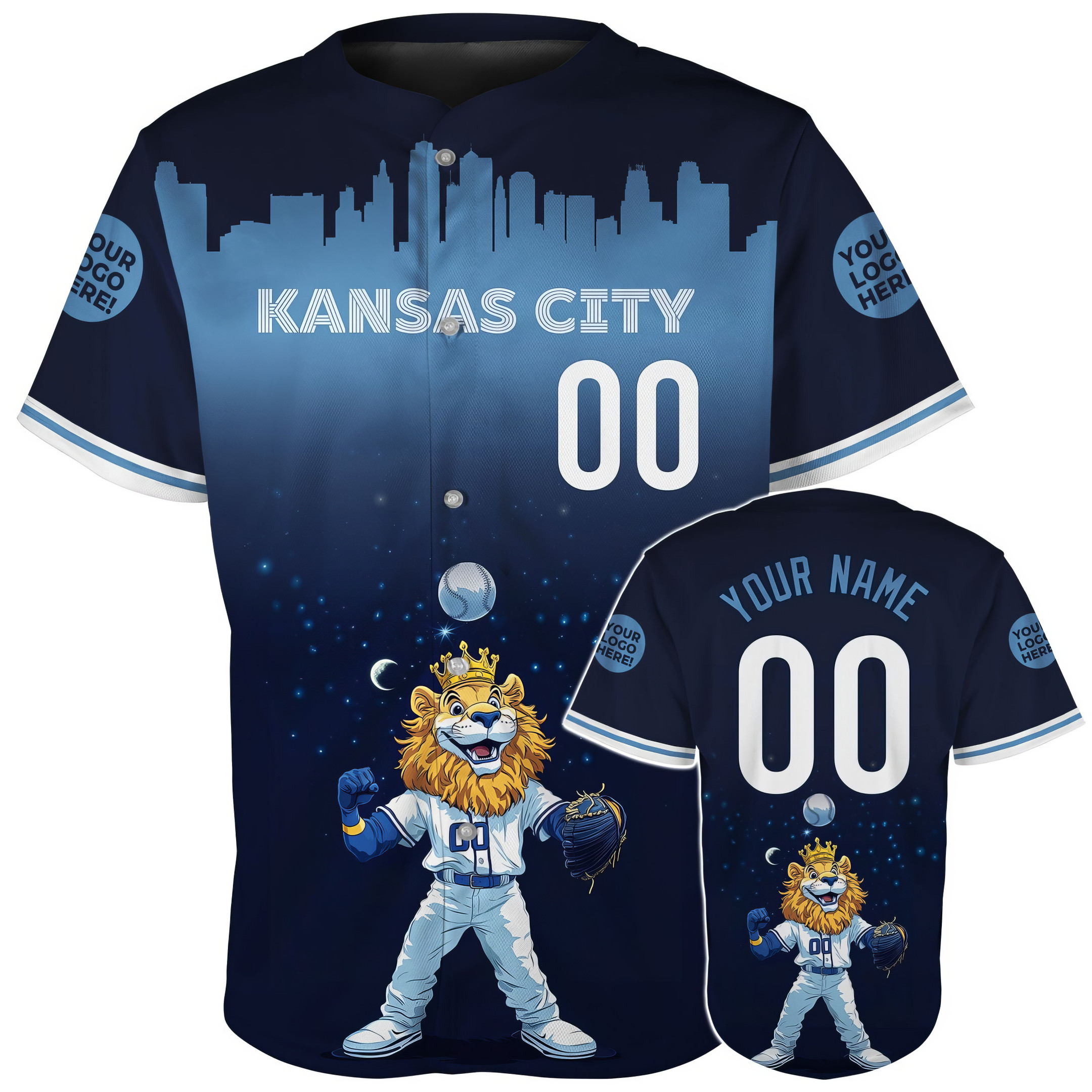 Custom Kansas City Lion Mascot Player Baseball Jersey Gifts For Fans