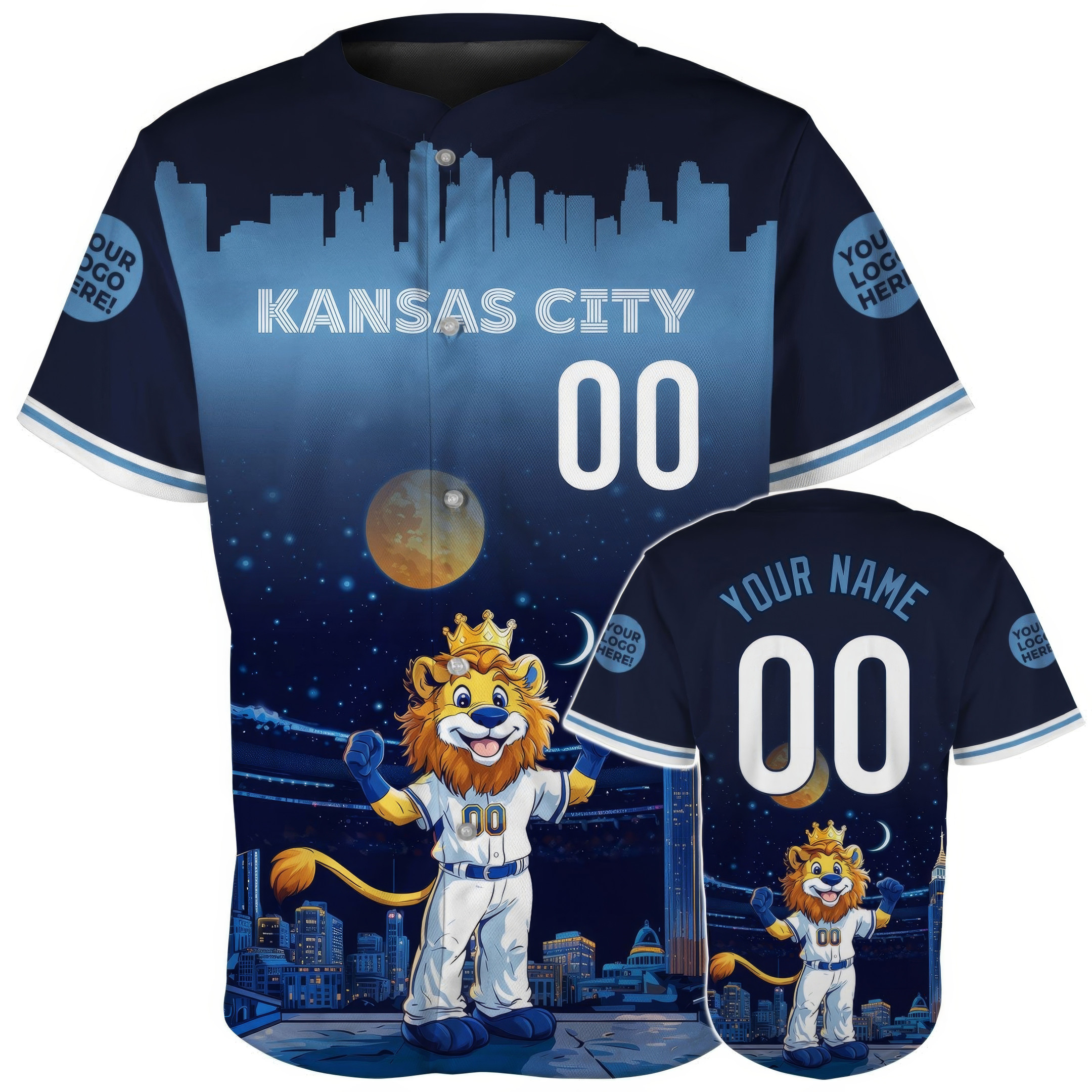 Custom Kansas City Lion Mascot Player Baseball Jerseys Gifts For Football Fan