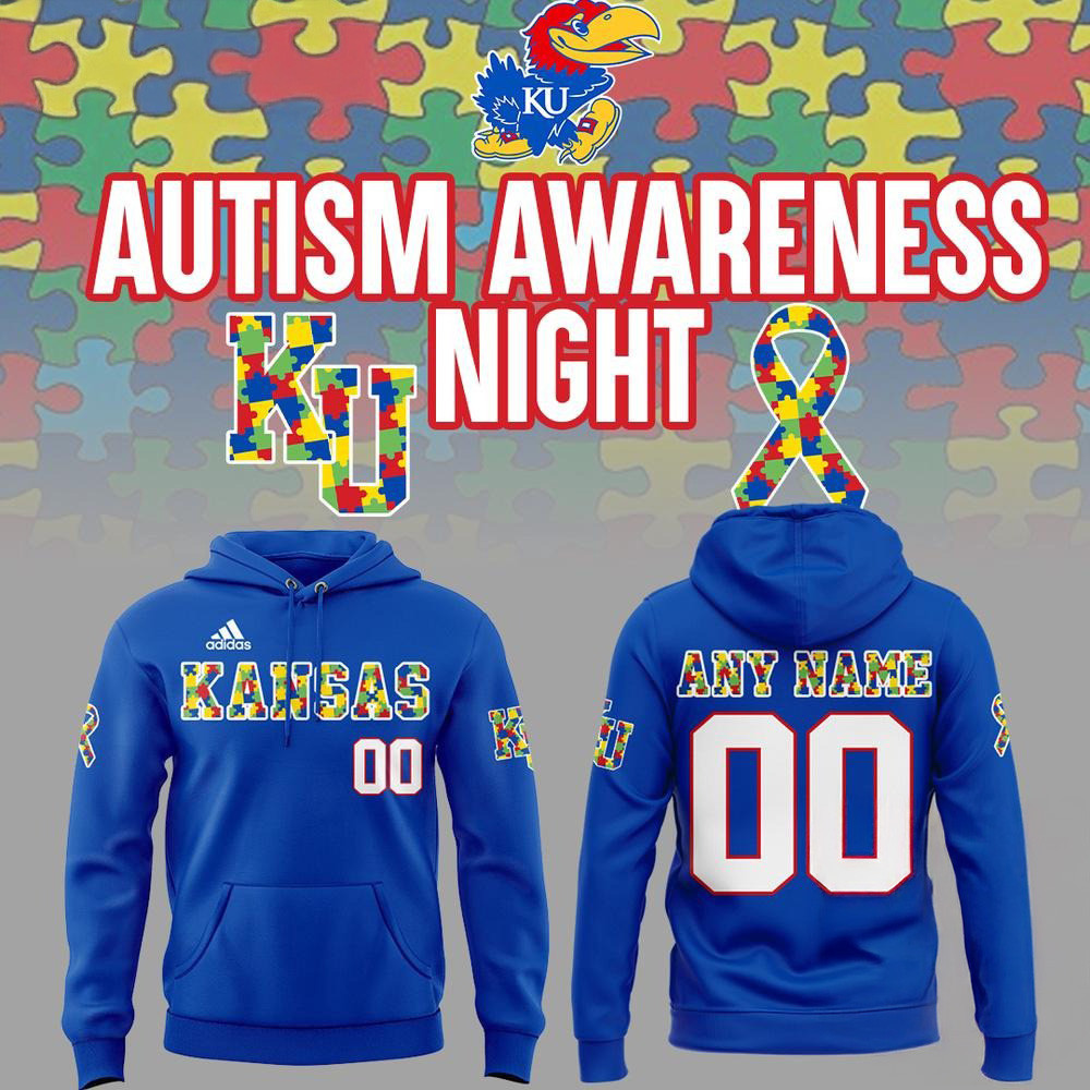 Custom Kansas Jayhawks x Autism Awareness Day 2025 Hoodie Gift For Basketball Lover