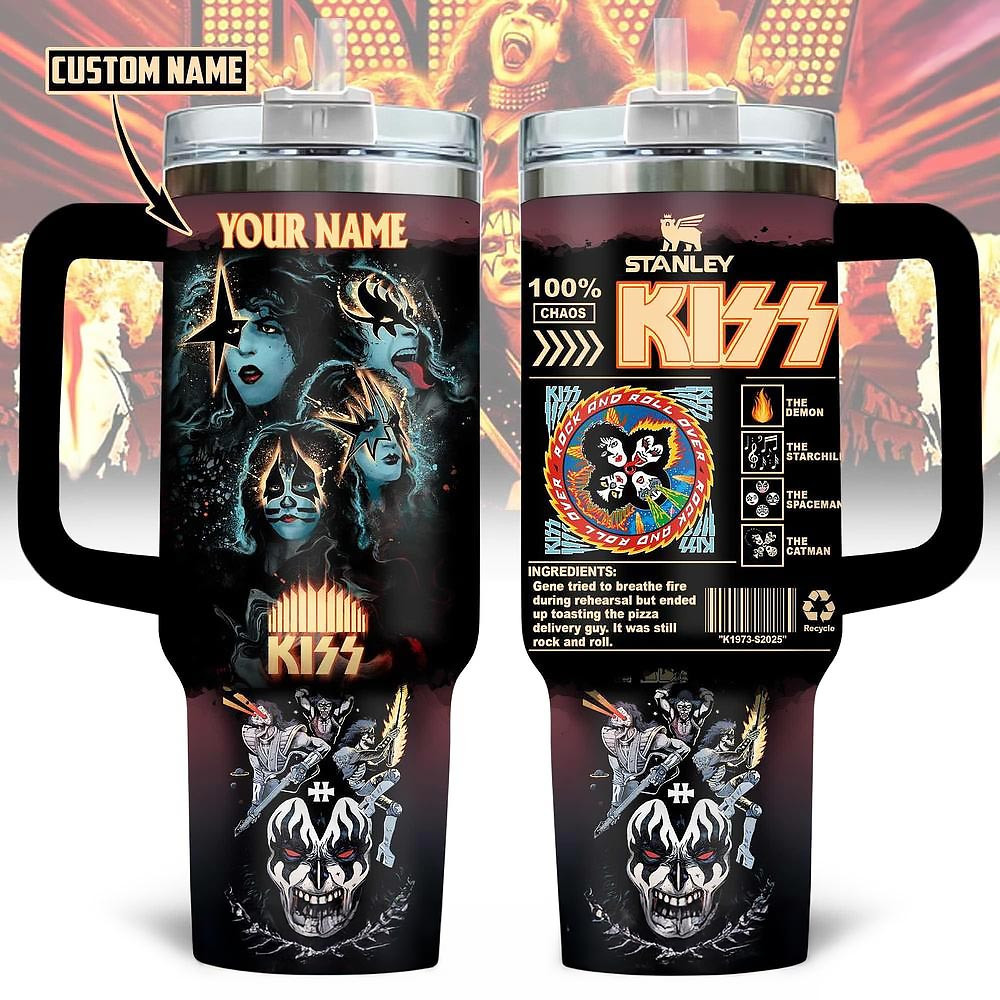 Custom KISS Rock Band Limited Edition Stanley Tumbler Cup Music Related Gifts For Guys