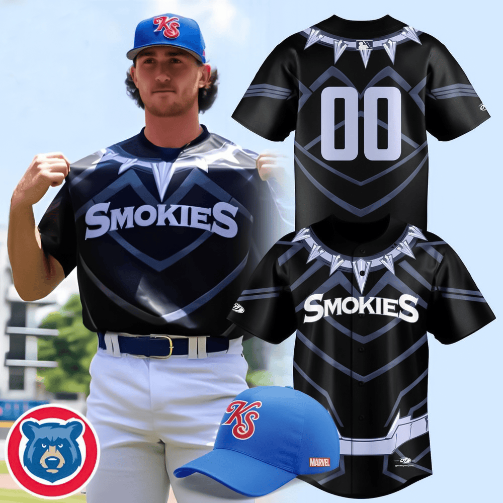 Custom Knoxville Smokies x Marvel Black Panther Limited Edition Baseball Jersey