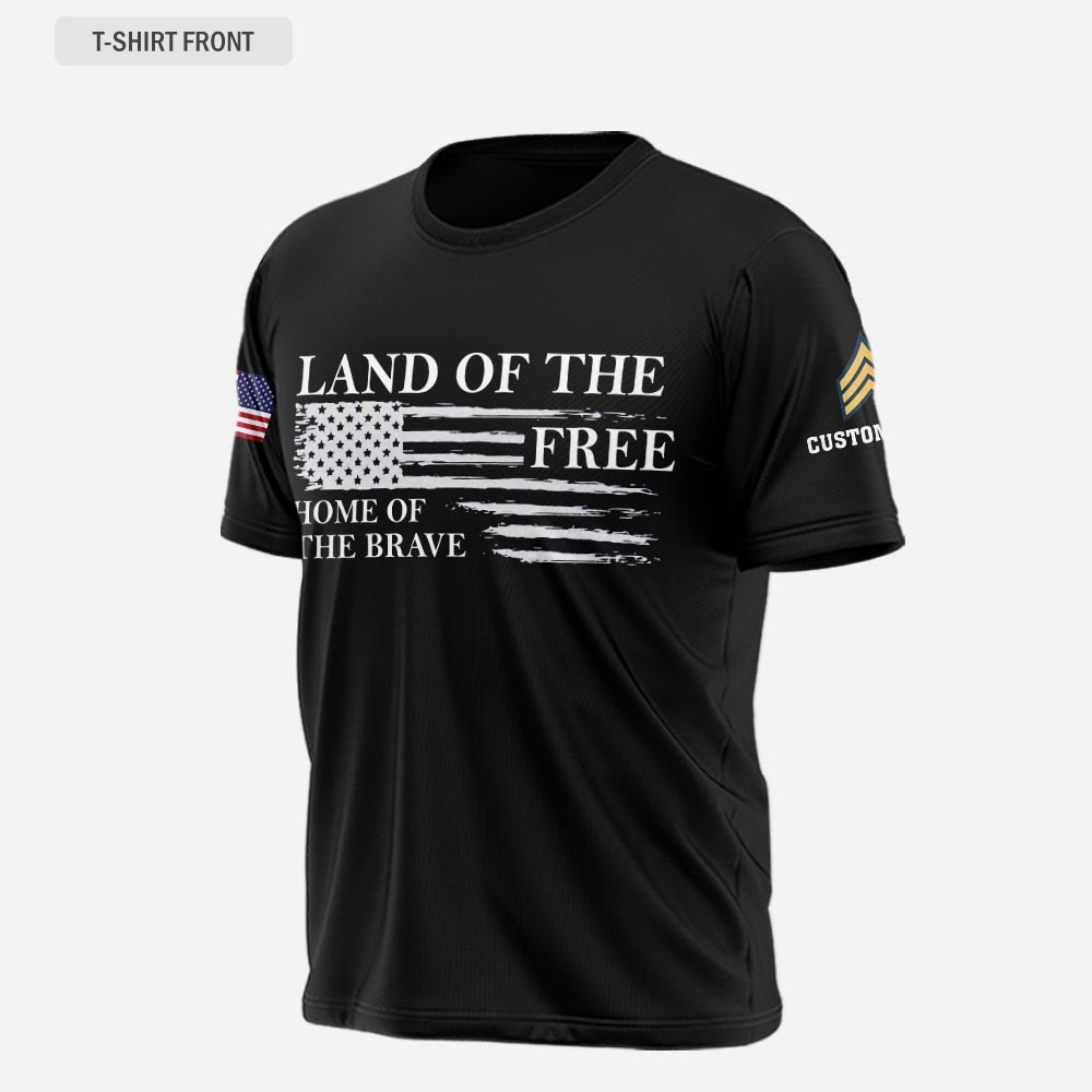 Custom Land Of The Free Home Of The Brave Shirt Veteran Day T-Shirt Patriotic Gifts