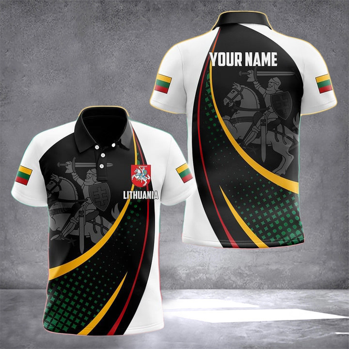 Custom Lithuania Flag Stars Pattern Polo Shirt Lithuanian Clothing Online Gifts For Lithuanians