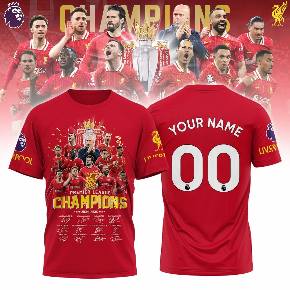 Custom Liverpool Champions Premier League Shirt 2024 25 Liverpool Football FC Fan Apparel