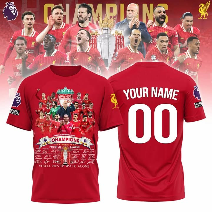 Custom Liverpool Champions Premier League Shirt 2024 25 Liverpool Football FC Fan Merch