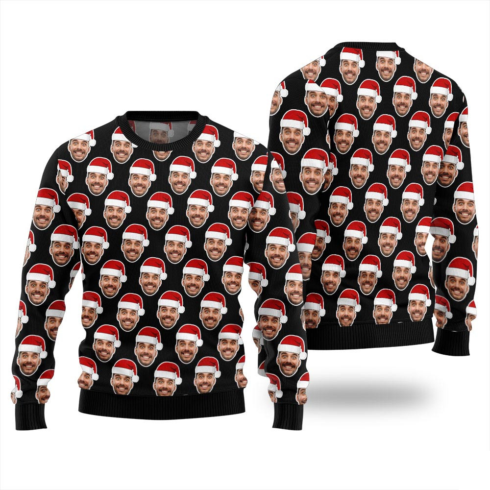 Custom Many Faces Ugly Sweater Unisex Christmas Sweaters For Men And Women