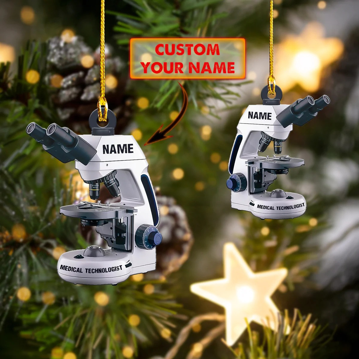 Custom Medical Technologist Ornament Medical Laboratory Technician Christmas Tree Ornament