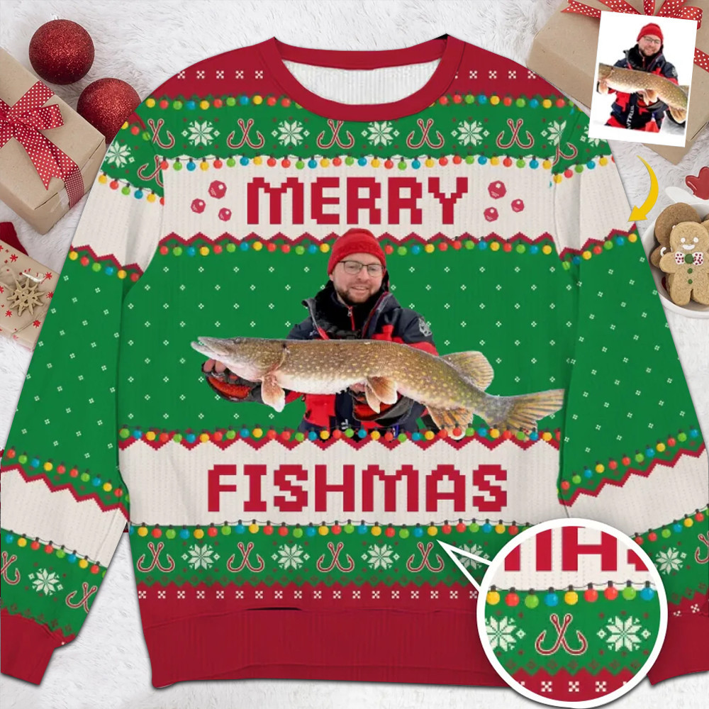 Custom Merry Fishmas Sweater Personalized Fish Lovers Christmas Gift