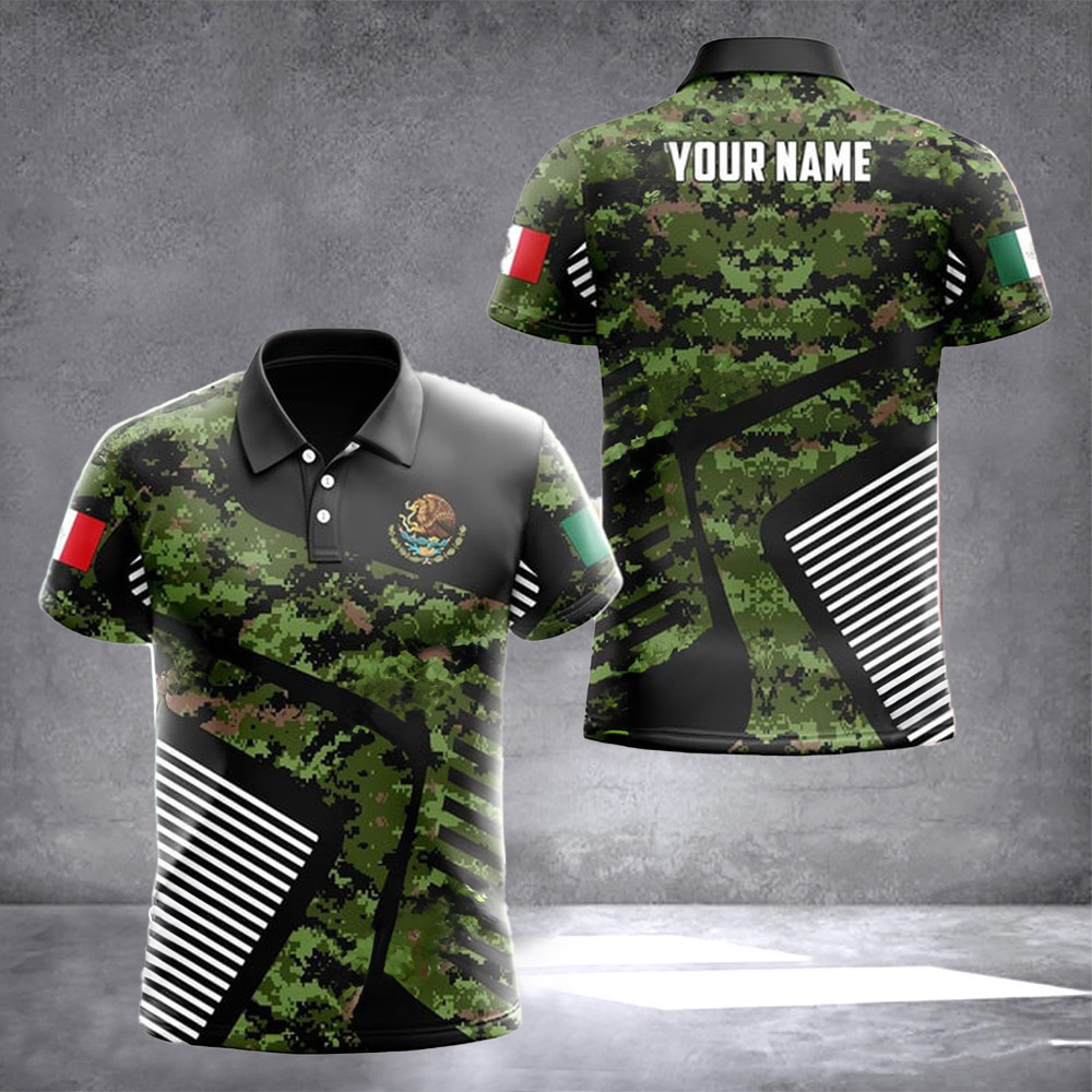 Custom Mexico Camo Polo Shirt Mexico Men's Clothing Gifts For Mexican