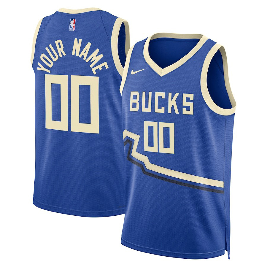 Custom Milwaukee Bucks Nike City Edition Swingman Jersey Gifts For Basketball Fan