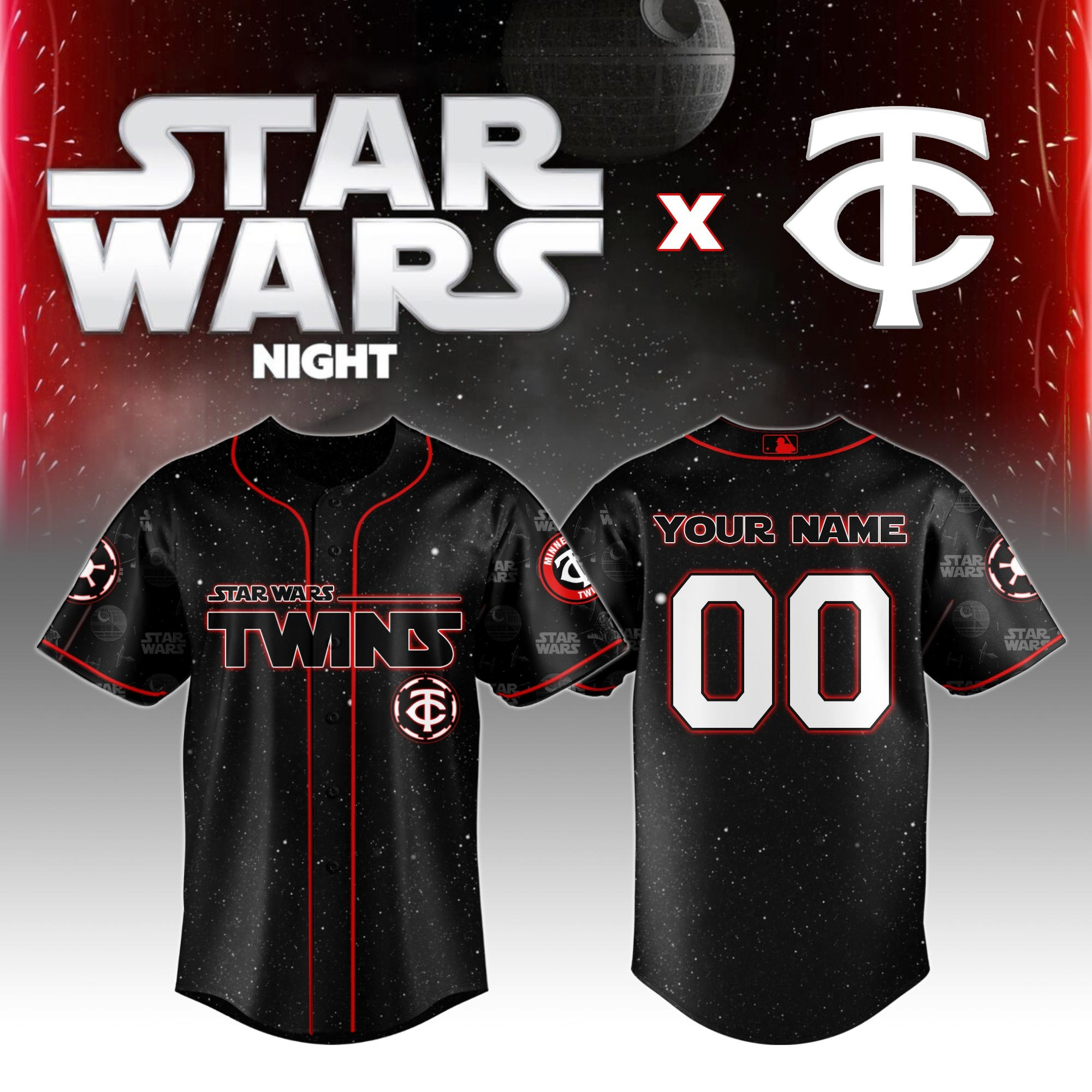 Custom Minnesota Twins MLB x Star Wars Night Jersey 2025 Cool Baseball Gifts