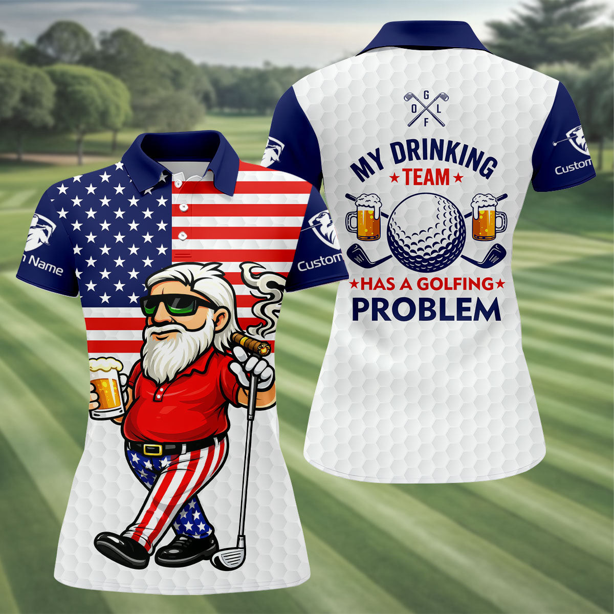 Custom My Drinking Team Has A Golfing Problem Polo Shirt Golf Merch Gifts For Best Friend