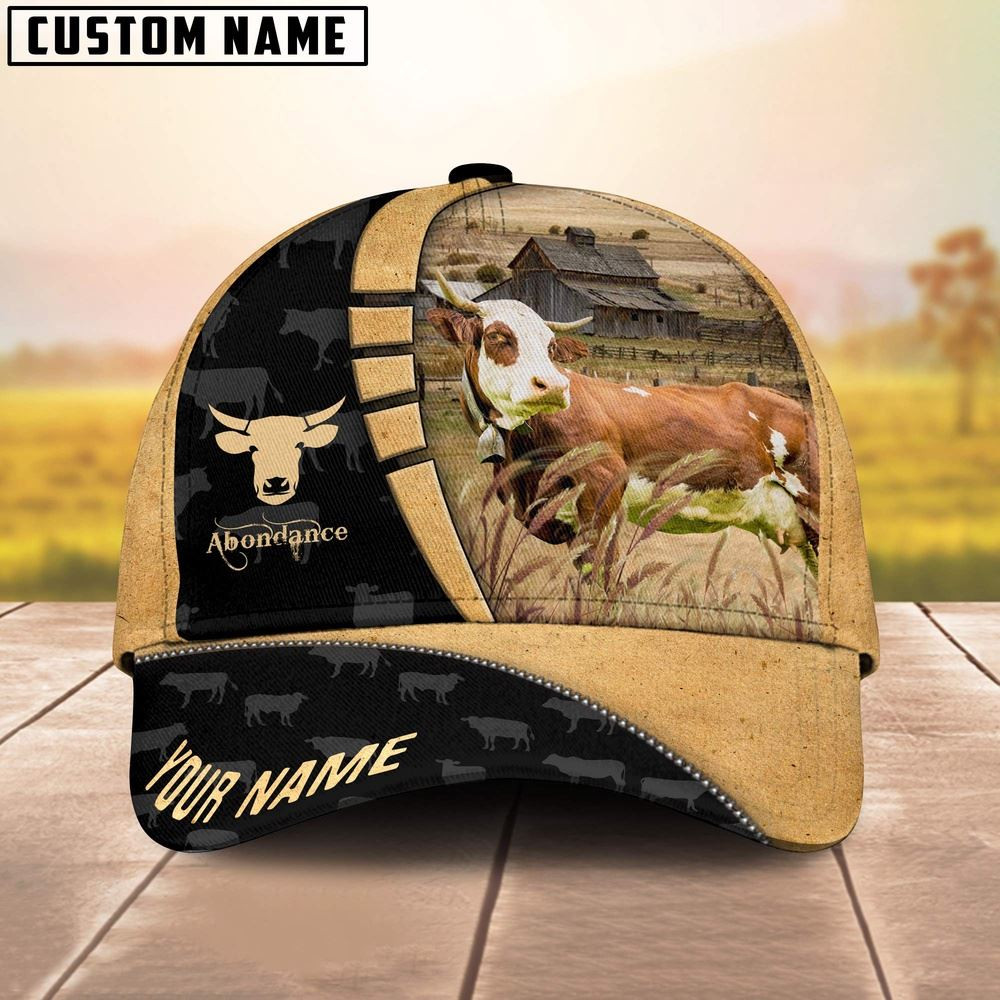 Custom Name Abondance Cattle 3D Cap Farm Cap Farmer Baseball Cap Gift For Farmer