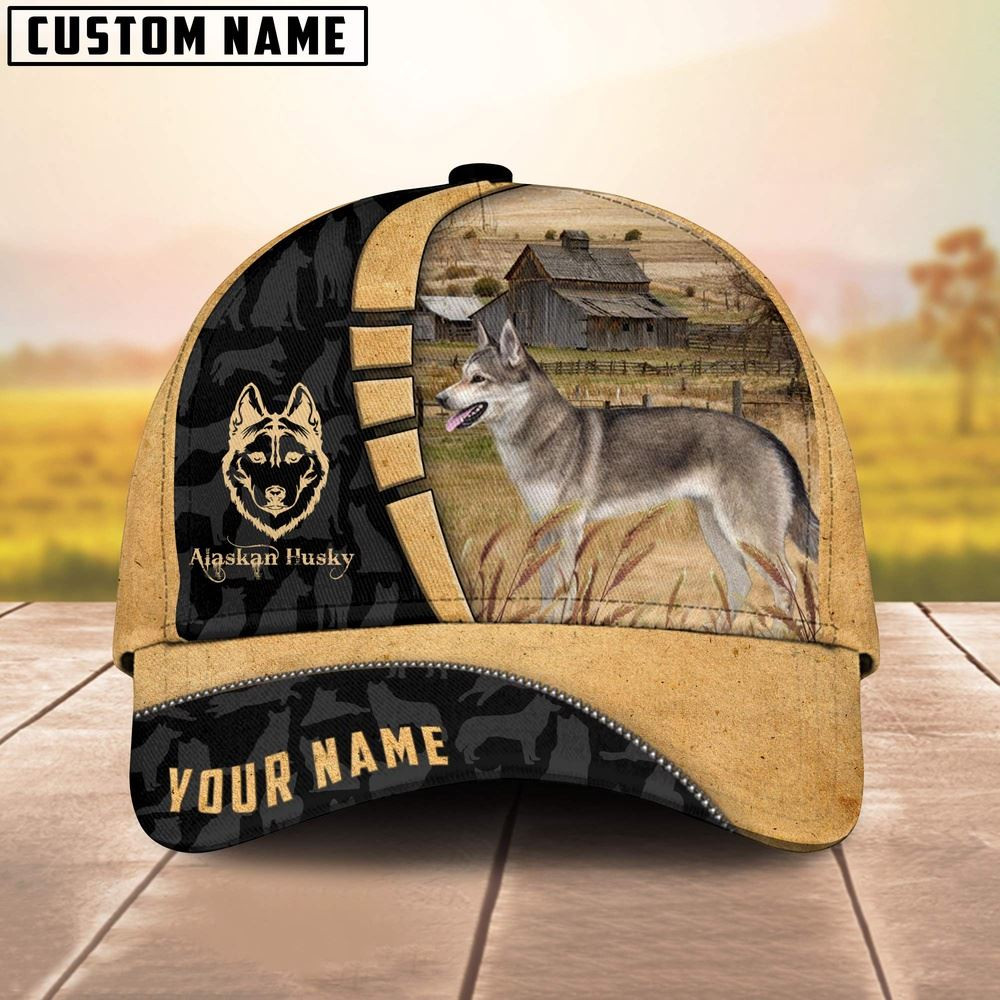 Custom Name Alaskan Huskey Cattle 3D Cap Farm Cap Farmer Baseball Cap Gift For Farmer