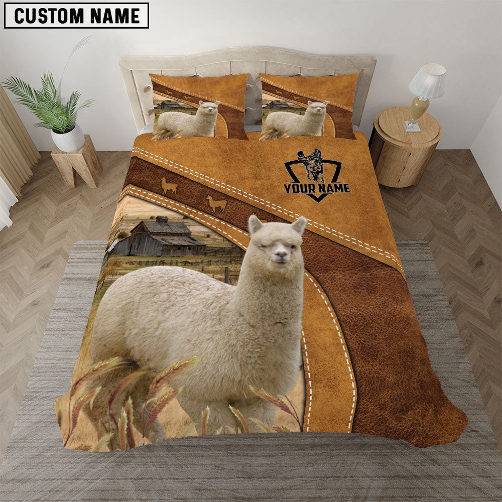 Custom Name Alpaca Bedding Set Farm Bedding Set Thoughtful Wedding Gifts