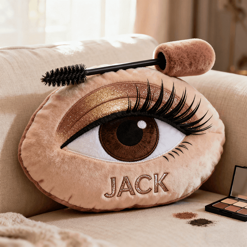 Custom Name Beauty Eye Plush Pillow 3D Graphic Pillow Christmas Ideas For Girlfriend