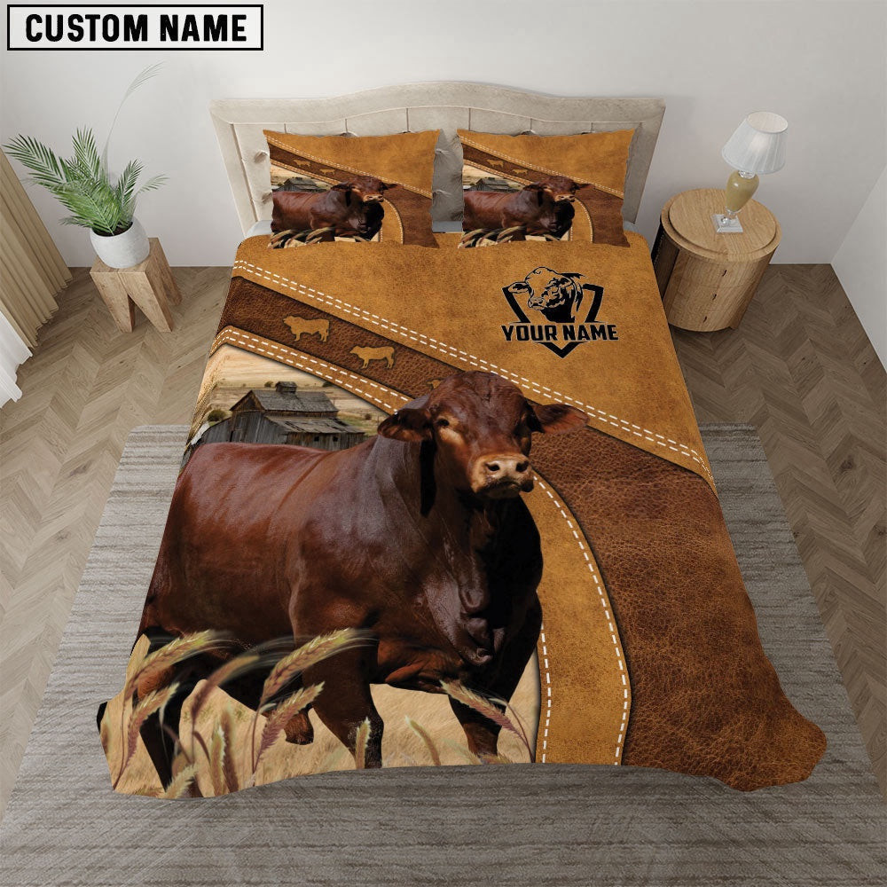 Custom Name Beefmaster Bedding Set Farm Bedding Set Thoughtful Wedding Gifts