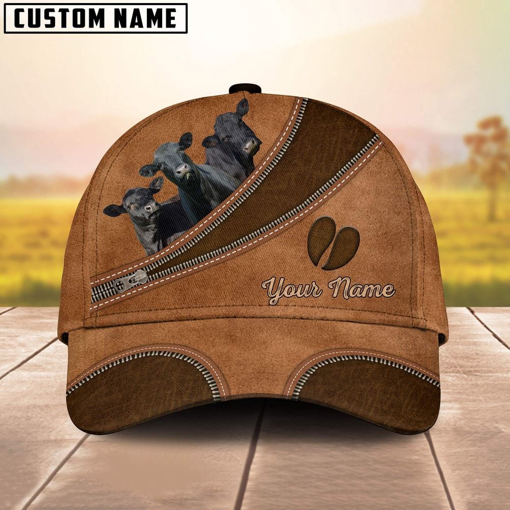 Custom Name Black Angus Brown Happiness Cap Farm Cap Farmer Baseball Cap Gift For Farmer