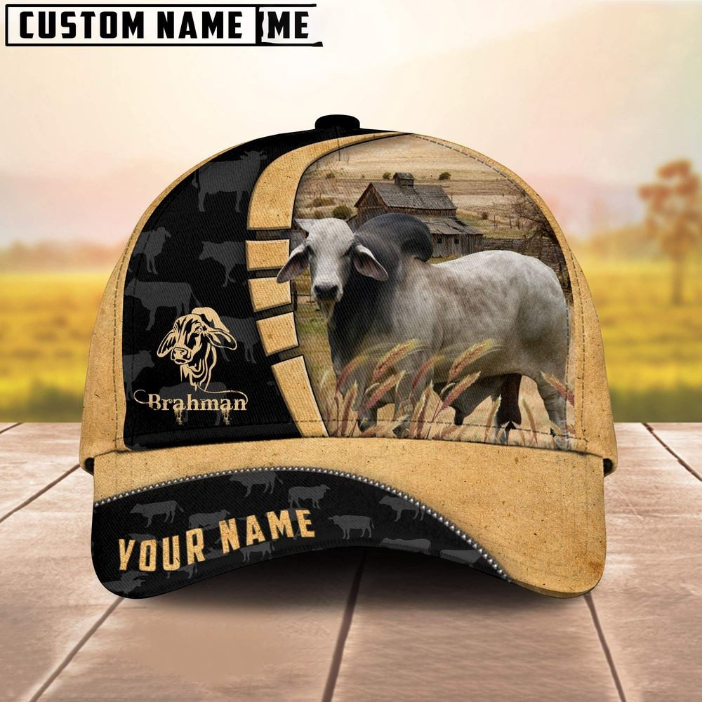 Custom Name Brahman Cattle 3D Cap Farm Cap Farmer Baseball Cap Gift For Farmer