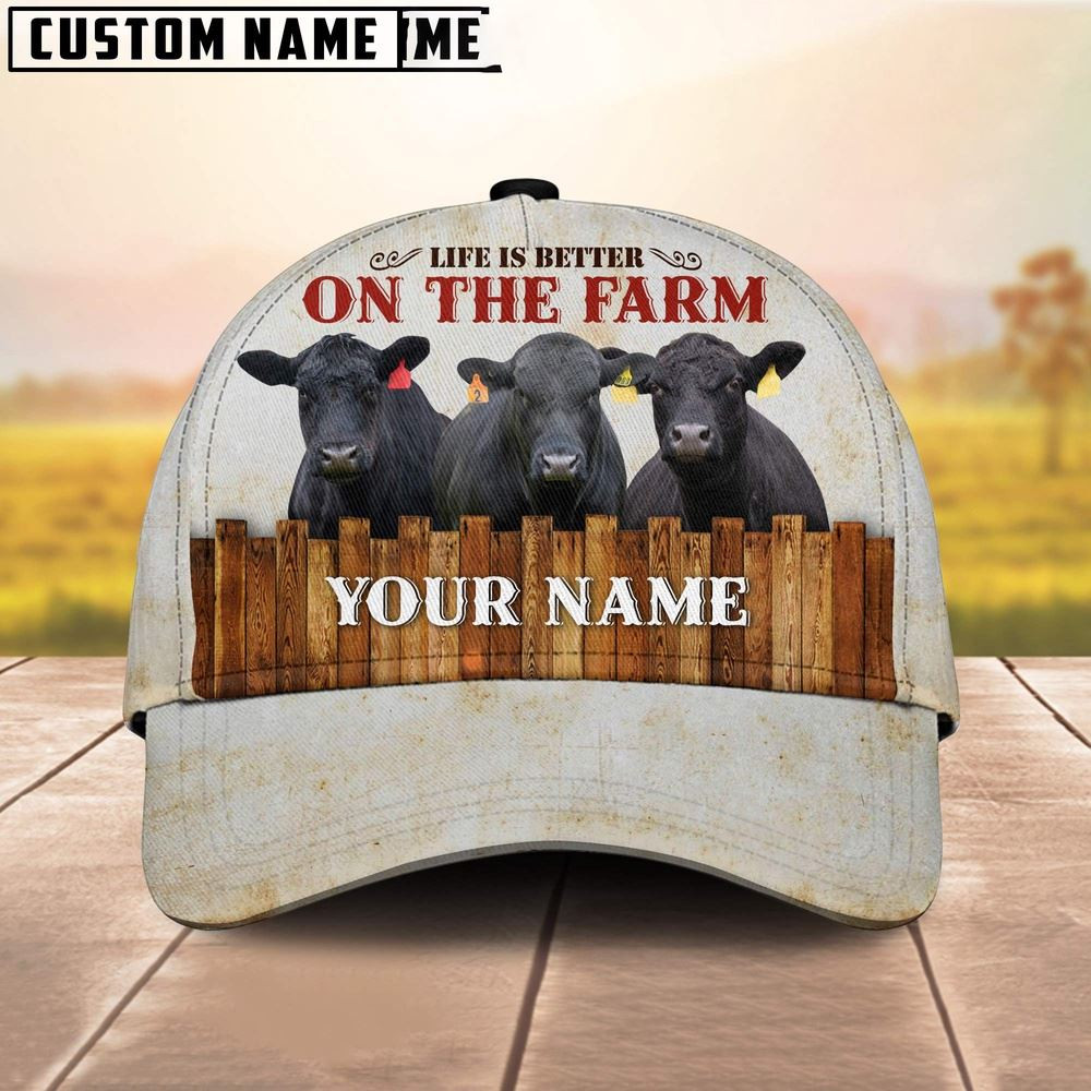 Custom Name Brangus On The Farm Cattle Cap Farm Cap Farmer Baseball Cap Gift For Farmer