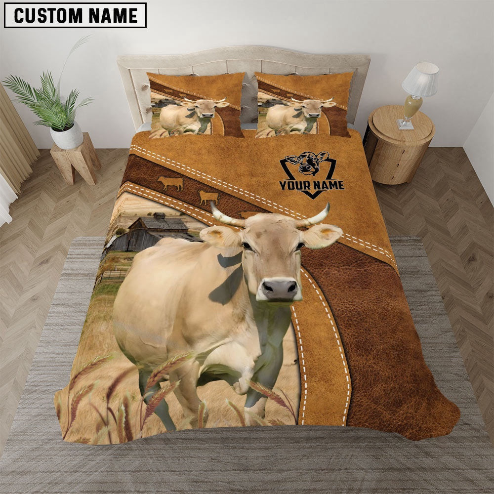 Custom Name Braunvieh Bedding Set Farm Bedding Set Thoughtful Wedding Gifts