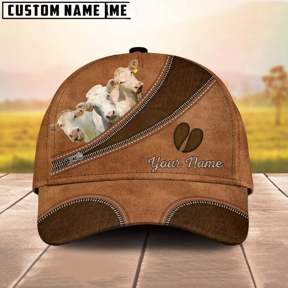 Custom Name Charolais Brown Happiness Cap Farm Cap Farmer Baseball Cap Gift For Farmer