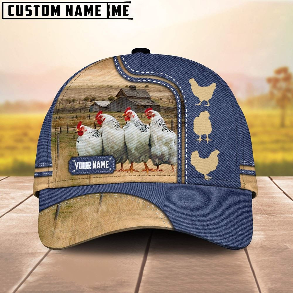 Custom Name Chicken Jean Pattern Cap Farm Cap Farmer Baseball Cap Gift For Farmer