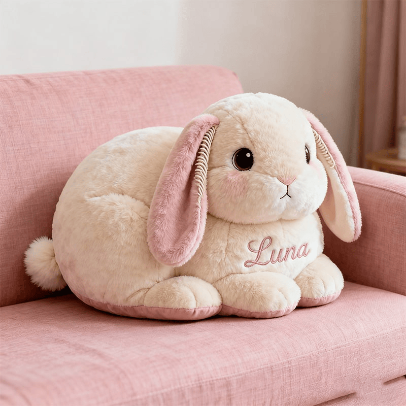 Custom Name Cute Rabbit Pillow 3D Graphic Print Pillow Best Gifts For Grown Daughter