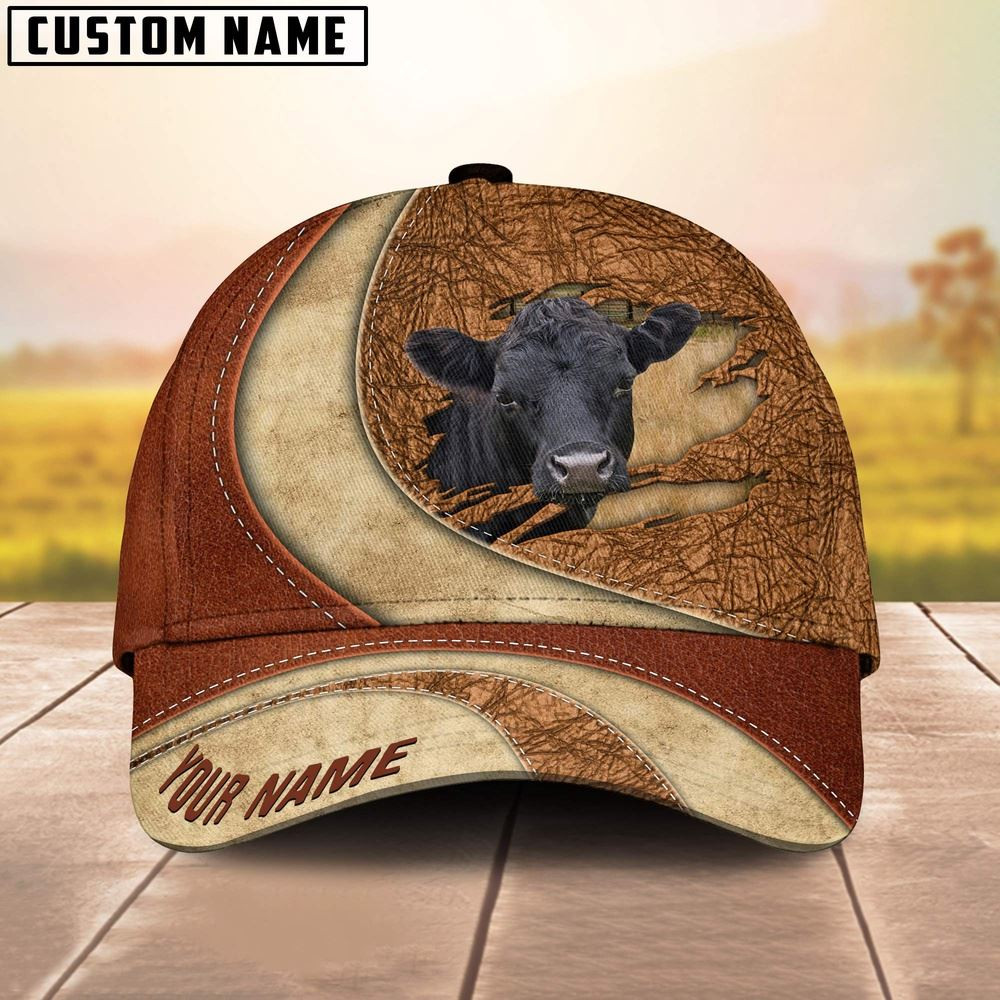 Custom Name Dexter Torn Leather Pattern Classic Cap Farm Cap Farmer Baseball Cap Gift For Farmer