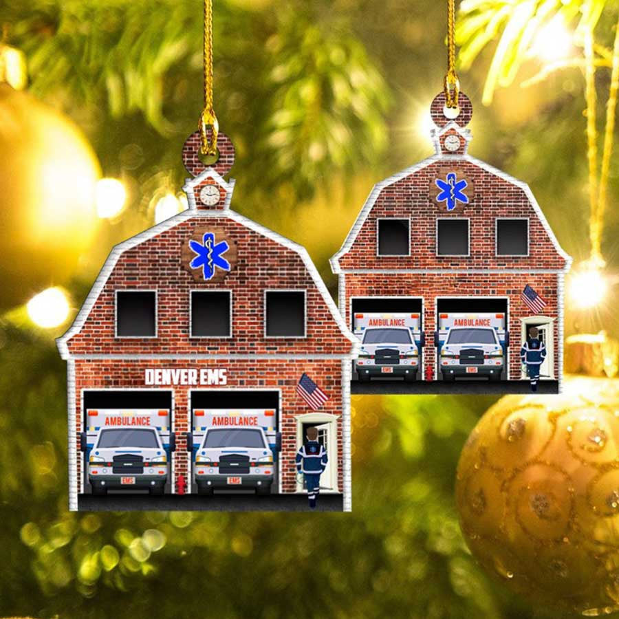 Custom Name EMS EMT Paramedic Ambulance Acrylic Ornament