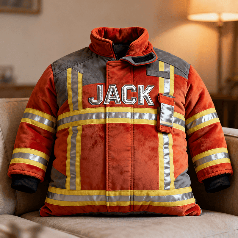 Custom Name Firefighter Uniform Pillow 3D Graphic Print Christmas Present For Firefighter