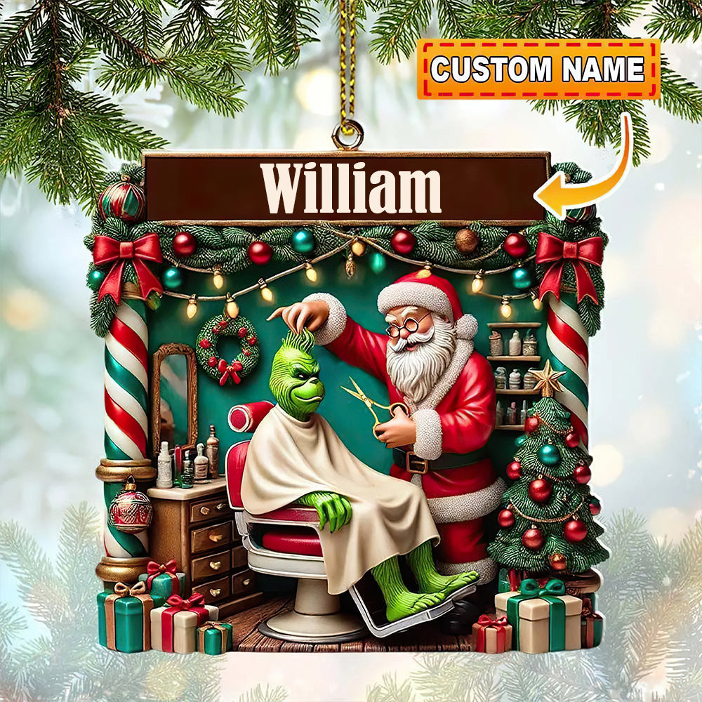 Custom Name Gifts For Barber Lover Ornament Christmas - Holiday Tree Decoration Gift