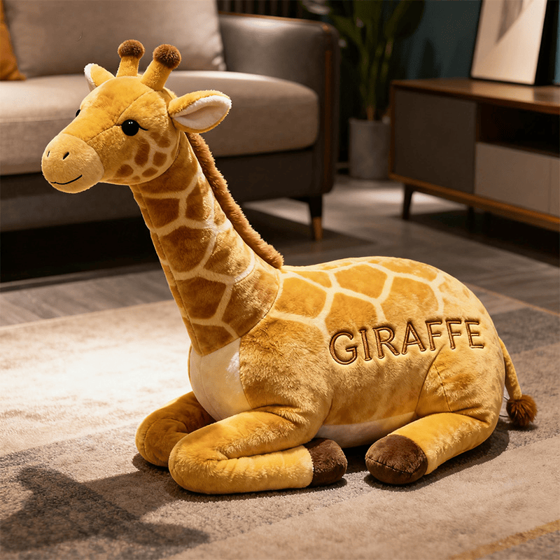 Custom Name Giraffe Shaped Pillow 3D Print Pillow Giraffe Themed Gift for Son