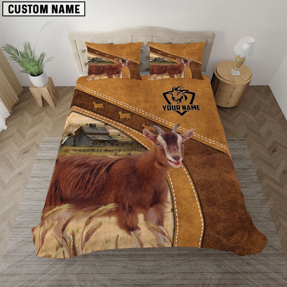 Custom Name Goat Bedding Set Farm Bedding Set Couple Anniversary Gifts