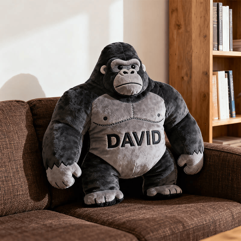 Custom Name Gorrila Shape Plush Pillow 3D Pillow Print Christmas Presents For Son